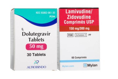 Kiev, Ukrayna - 28 Kasım 2018: HIV ve AIDS tedavisinde Antiretroviral ilaçlar