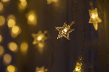 Garland arka plan bulanık ışıklar. Yeni yıl ve Noel