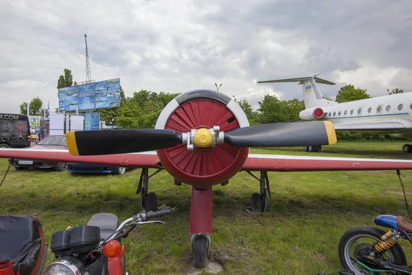 Kiev Ucrania Mayo 2019 Avión Retro Rojo Museo Aviación Vista —  Fotos de Stock