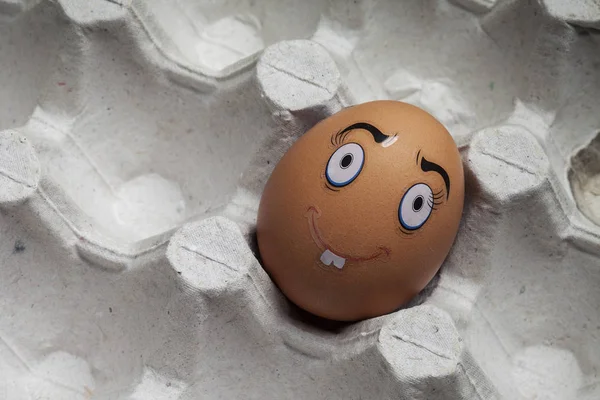 Ovos Engraçados Ovos Com Diferentes Rostos Engraçados Emoções — Fotografia de Stock