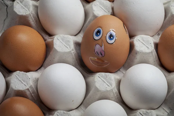 Páscoa Ideias Para Decorar Ovos Ovos Engraçados Ovos Com Diferentes — Fotografia de Stock