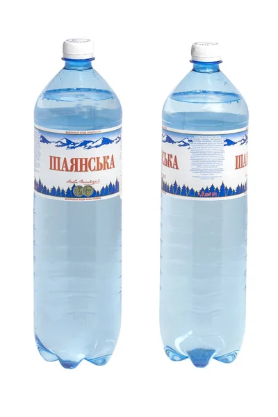 Kiev Ukraine September 2019 Mineral Water Aqua Polyana Shayanskaya Plastic — Stock Photo, Image