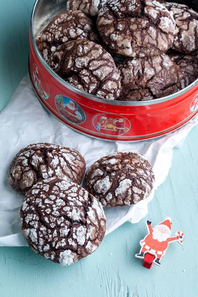 Galletas Chocolate Chip Una Galleta Tradicional Navidad América Brownie Galletas — Foto de Stock