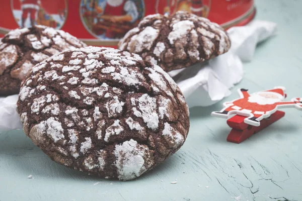 Galletas Chocolate Chip Una Galleta Tradicional Navidad América Brownie Galletas — Foto de Stock