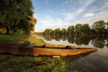 Yaz kırsal nehir manzarası