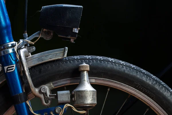 Kiev Ukraine Agosto 2020 Fechar Faróis Vintage Uma Bicicleta Máquina — Fotografia de Stock