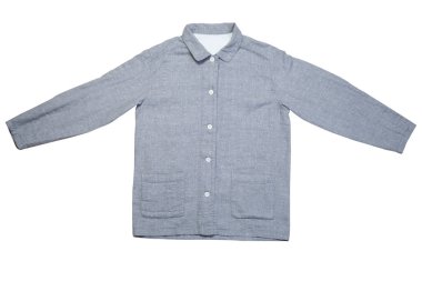 Pijamalar uyumaya ayarlı. Klasik tekstil kafesi grisi. Günaydın uykucu elbise, yatakta kal. Beyaz arka planda Flanel pijamalar