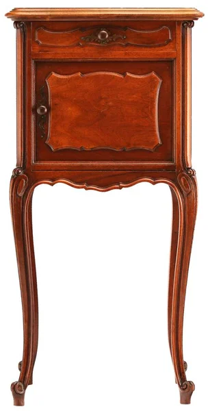 Beyaz arka plan üzerinde izole küçük ahşap dolap dekore edilmiş