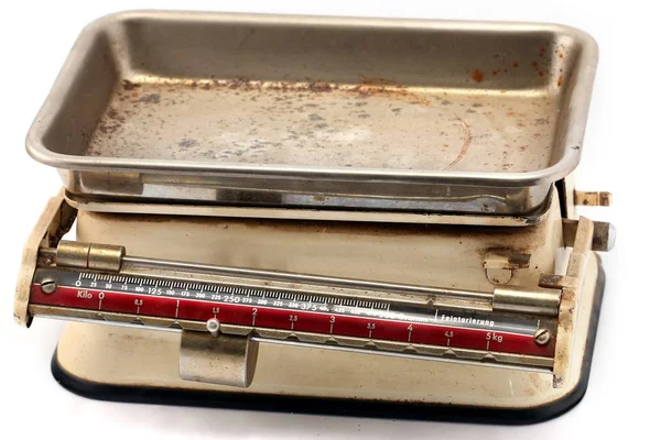 Antika makine üzerinde izole beyaz arka plan ölçekler