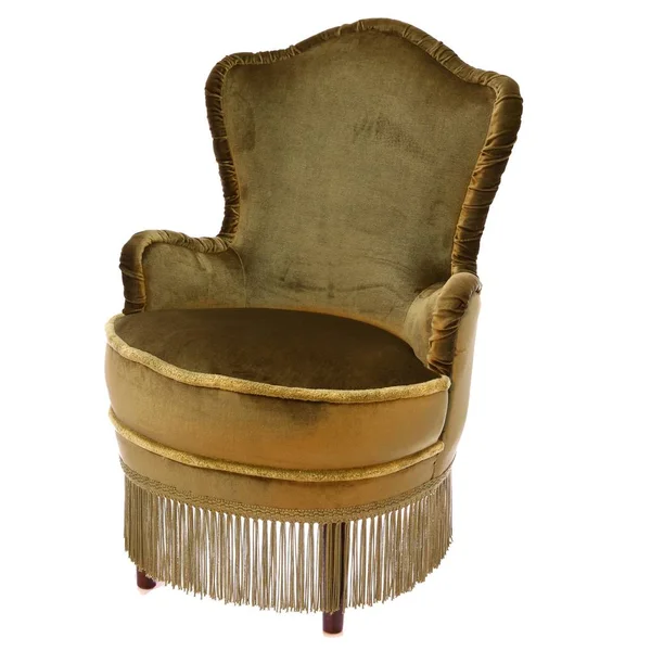 Antik Sessel Samt Stoff Klassisch Rund Stuhl — Stockfoto