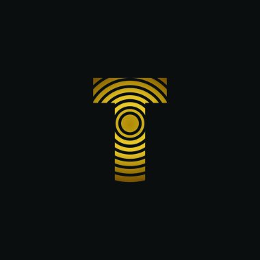 Mektup T logo vektör konsept tasarım modern şirket arka plan beyaz daire