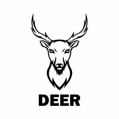 Geyik logo hayvanlar vektör tasarım kurt baş illüstrasyon ekip amblemi izole