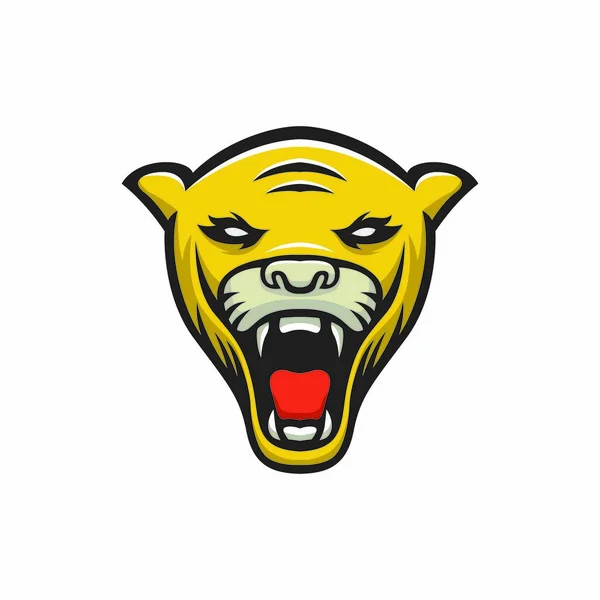 Pantera Logo Mascotte Disegno Illustrazione Sport Isolato Logo Emblema Eps — Vettoriale Stock