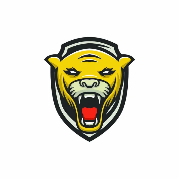 Panther Logo Maskotka Projekt Sport Ilustracja Białym Tle Logotyp Godło — Wektor stockowy