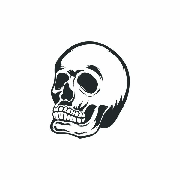 Crâne Monocrome Vectoriel Illustration Tête Style Moderne Sur Eps — Image vectorielle