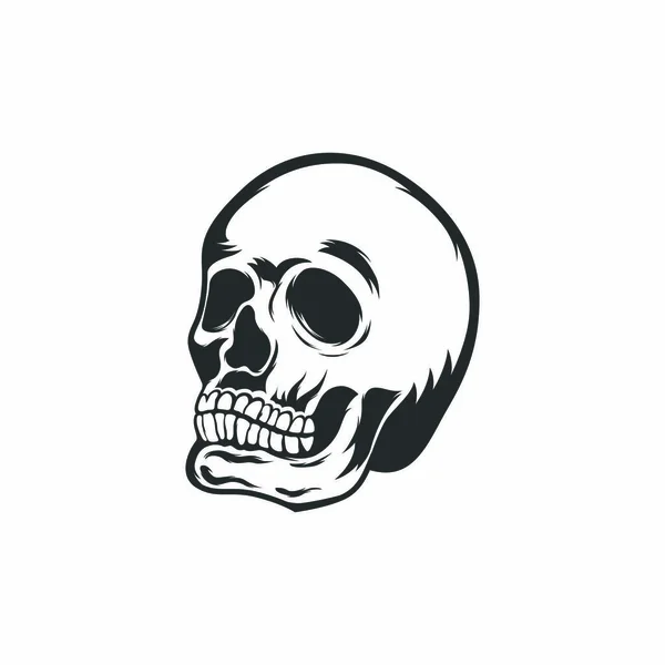 Totenkopf Monokrome Vektorkopf Illustration Modernen Stil Auf Folge — Stockvektor