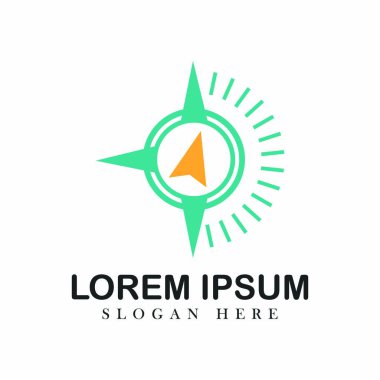 Pusula logo simgeler vektör amblemi gezinti seyahat izole keşif çizim
