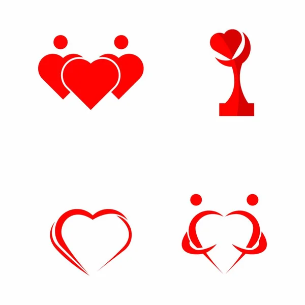Láska Vektorové Logo Znak Izolované Den Obrázek Eps — Stockový vektor