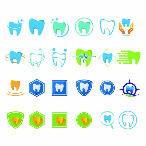 Logo Soins Dentaires Entreprise Médicale Concéder Illustration Emblème Isolé Modèle — Image vectorielle