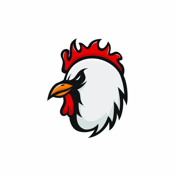 Mascota Pollo Vector Logotipo Emblema Cabeza Gallo Animal Ilustración — Archivo Imágenes Vectoriales