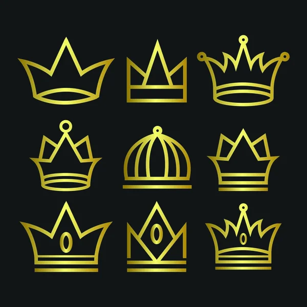 Королівський Король Векторний Дизайн Логотипу Абстрактна Емблема Преміум Золота Ілюстрація — стоковий вектор