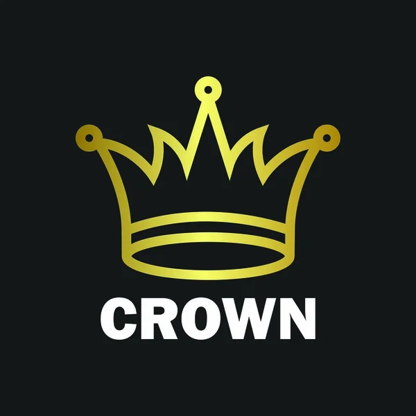 Couronne Royale Roi Vecteur Logo Conception Abstrait Emblème Prime Illustration — Image vectorielle