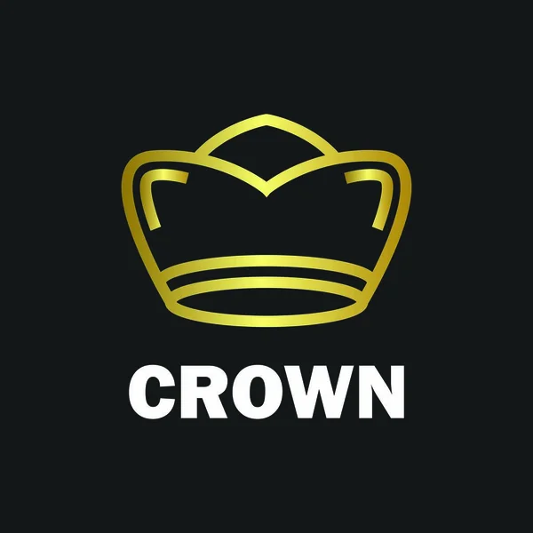 Corona Real Rey Vector Logotipo Diseño Emblema Abstracto Prima Oro — Vector de stock
