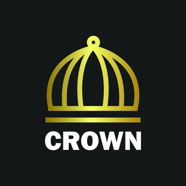 Crown Royal King Vektor Logo Design Abstrakt Emblem Premium Guld — Stock vektor