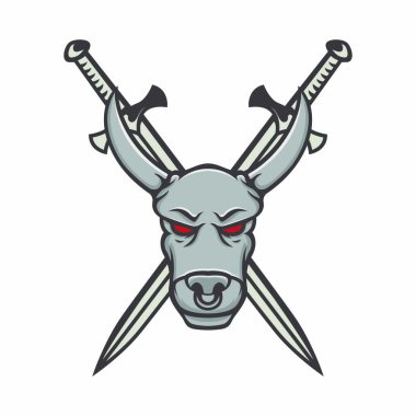 Boğa logo vektör baş spor maskot tasarım illüstrasyon amblemi işareti izole