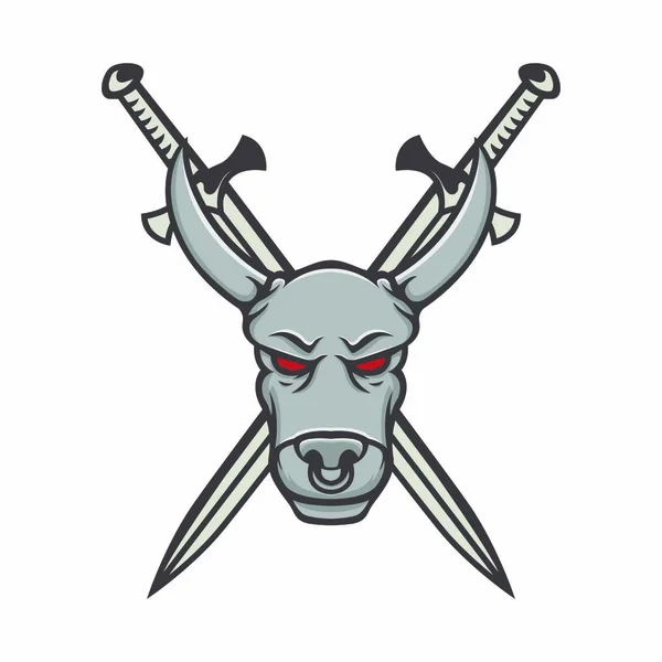 Toro Logo Vector Cabeza Deporte Mascota Diseño Ilustración Emblema Signo — Vector de stock