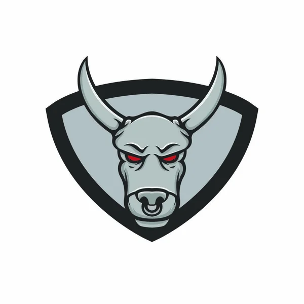 Toro Logo Vector Cabeza Deporte Mascota Diseño Ilustración Emblema Signo — Vector de stock