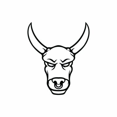 Boğa logo vektör baş spor maskot tasarım illüstrasyon amblemi işareti izole