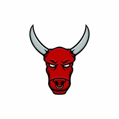 Boğa logo vektör baş spor maskot tasarım illüstrasyon amblemi işareti izole