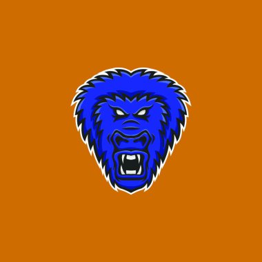 Goril maskotumuz vektör baş logo sigorta primi spor amblemi illüstrasyon izole