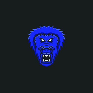 Goril maskotumuz vektör baş logo sigorta primi spor amblemi illüstrasyon izole