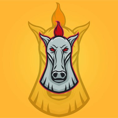 At vektör maskot baş tasarım öğesi spor illüstrasyon amblemi izole