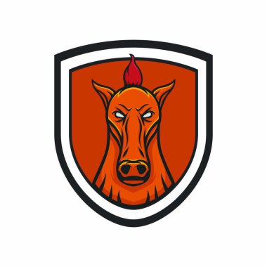 At vektör maskot baş tasarım öğesi spor illüstrasyon amblemi izole