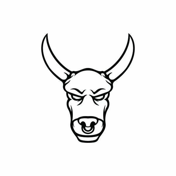 Διάνυσμα Κεφάλι Ταύρων Λογότυπο Αθλητισμού Μασκότ Σχεδιασμό Εικονογράφηση Έμβλημα Σημάδι — Διανυσματικό Αρχείο