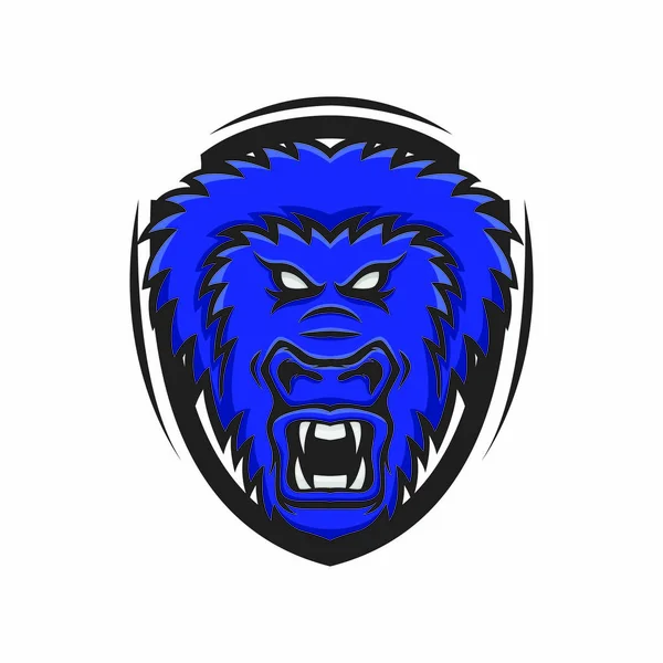 Mascotte Gorille Logo Tête Vectorielle Premium Sport Emblème Illustration Isolé — Image vectorielle