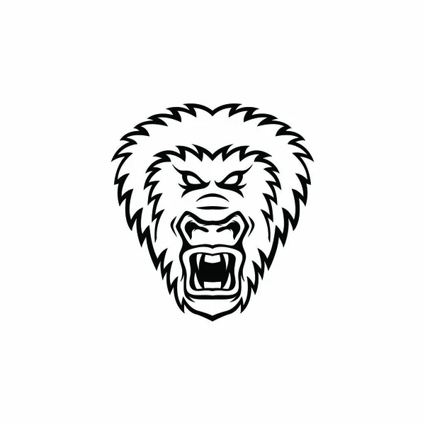 Gorilla Mascotte Hoofd Logo Premium Sport Embleem Vectorillustratie Geïsoleerd — Stockvector