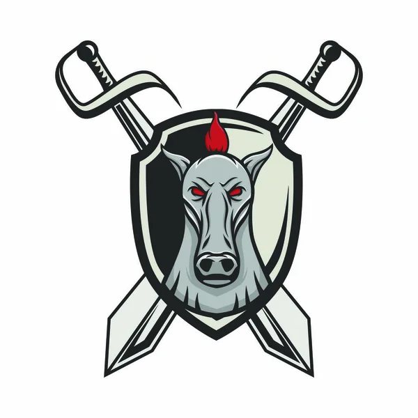 Koně Vektor Maskot Hlavou Design Element Sport Ilustrace Znak Izolované — Stockový vektor