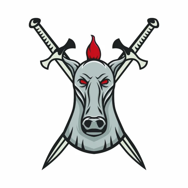 Caballo Vector Mascota Cabeza Diseño Elemento Deporte Ilustración Emblema Aislado — Vector de stock