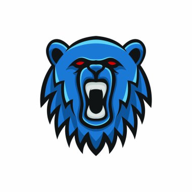 Maskot baş Logo vektör tasarım illüstrasyon izole amblemi hayvanlar spor kurt kurt