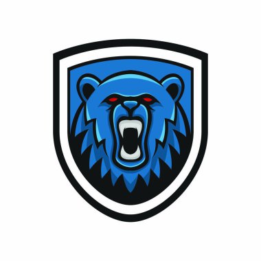 Maskot baş Logo vektör tasarım illüstrasyon izole amblemi hayvanlar spor kurt kurt