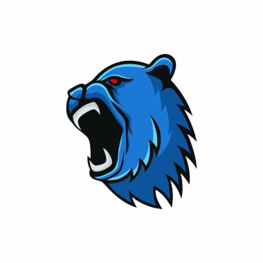 Maskot baş Logo vektör tasarım illüstrasyon izole amblemi hayvanlar spor kurt kurt