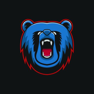 Maskot baş Logo vektör tasarım illüstrasyon izole amblemi hayvanlar spor kurt kurt