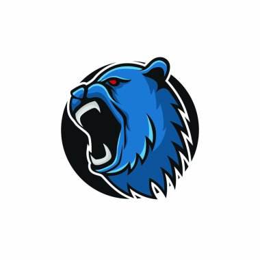 Maskot baş Logo vektör tasarım illüstrasyon izole amblemi hayvanlar spor kurt kurt