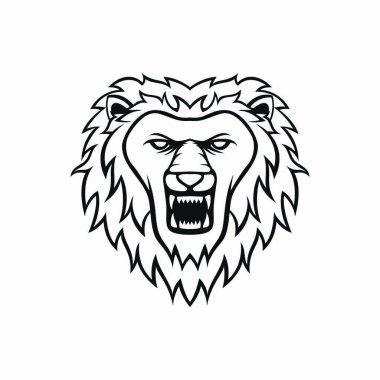 Aslan maskot baş vektör logo illüstrasyon izole amblemi hayvanlar spor 
