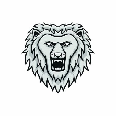 Aslan maskot baş vektör logo illüstrasyon izole amblemi hayvanlar spor 