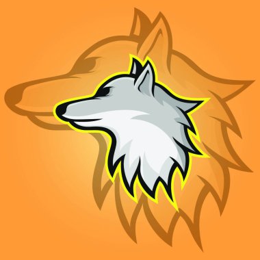 Maskot baş Logo vektör tasarım illüstrasyon izole amblemi hayvanlar spor kurt kurt